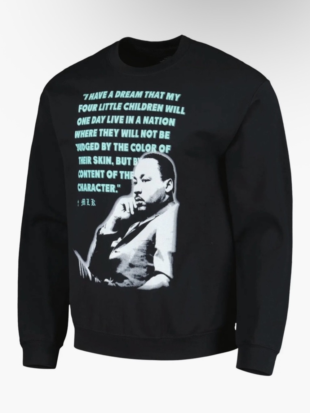 Martin Luther King Jr. Black Graphic Pullover Sweatshirt Medium Unisex NEW NWT